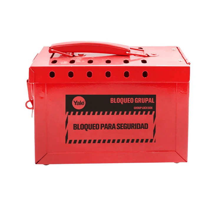 Caja de Bloqueo Roja Grupal: Seguridad Industrial Portátil