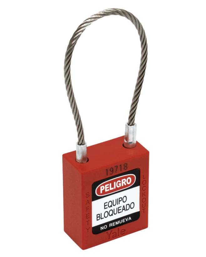 Candado de Guaya de Acero Rojo