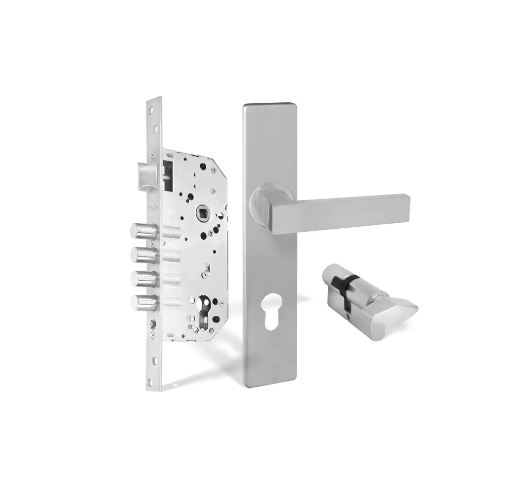 Cerradura de Embutir Bari con Placa Cuadrada - Image 3